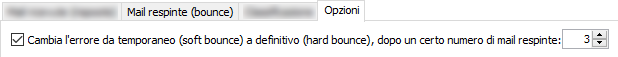 opzioni mail respinte